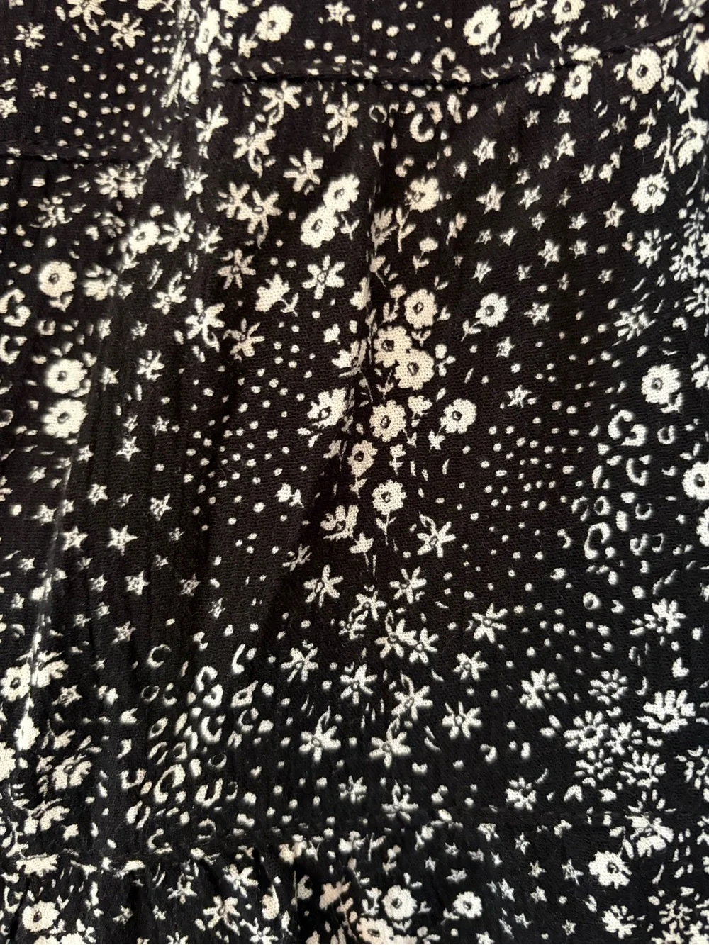 Women’s Black and White Floral Skort - Casual A-Line Skort